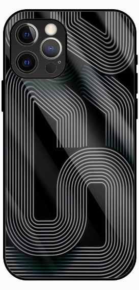 Dark Geometric Chrome Texture Luxury Glass Back Phone Case