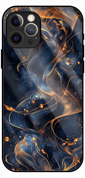 Dark Marble Gold Vein Luxury Glass Back Phone Case