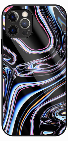 Dark Metallic Flow Chrome Luxury Glass Back Phone Case