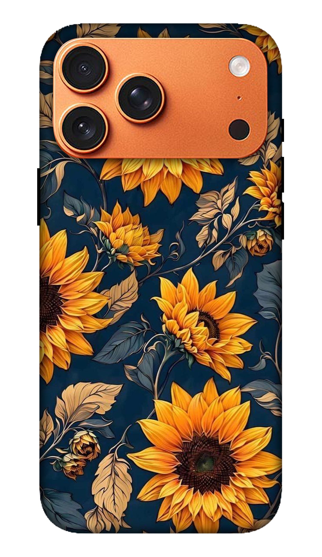 Dark Sunflower Floral Pattern Phone Case