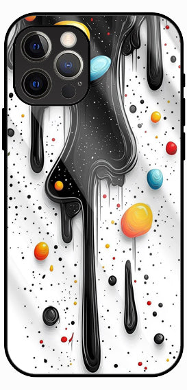 Drip Paint Minimal Luxury Glass Back Phone Case