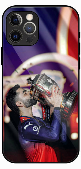Dynamic Cricket Pose Luxury Glass Back Phone Case