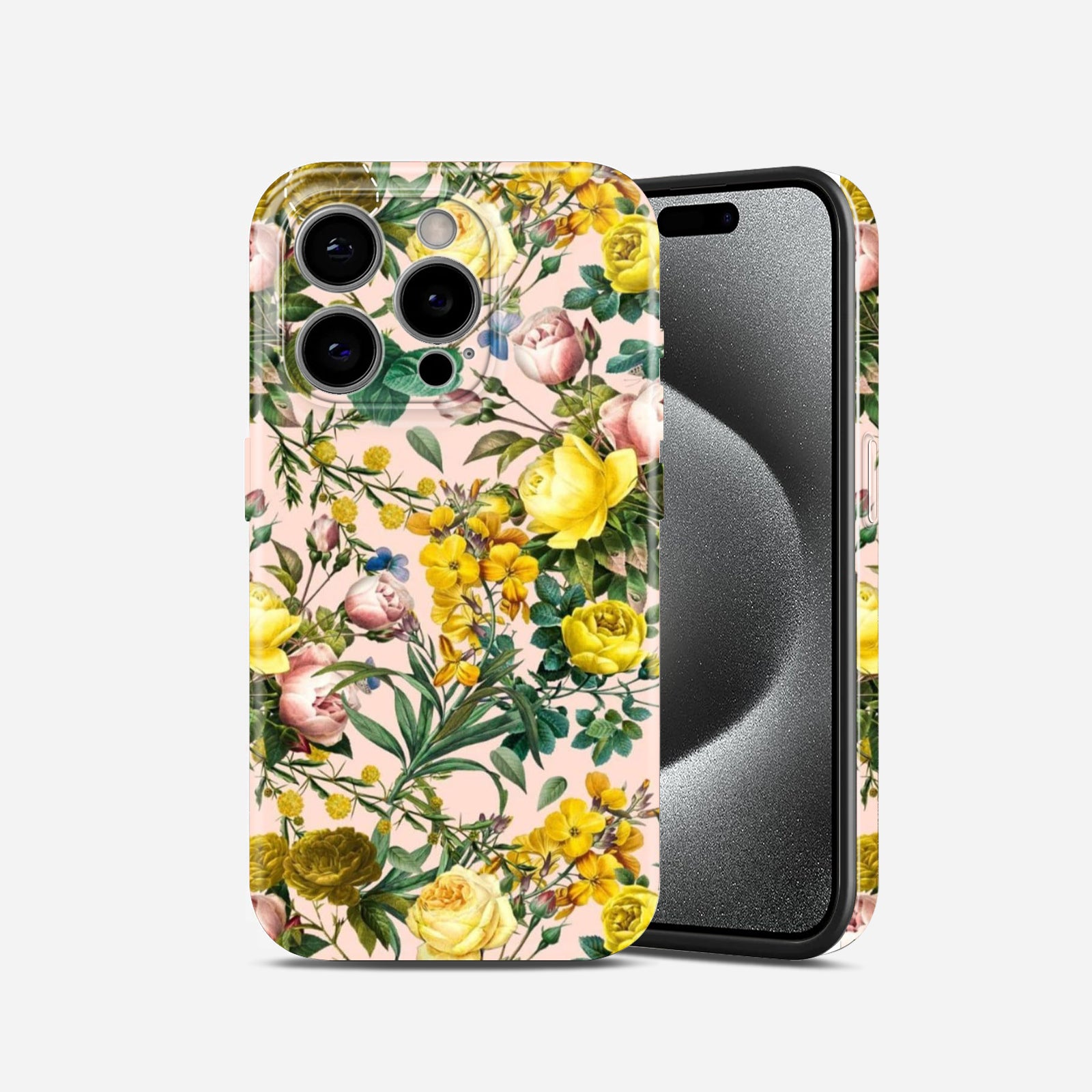 Floral Design Hard Glossy Case - Stylish & Protective Cover