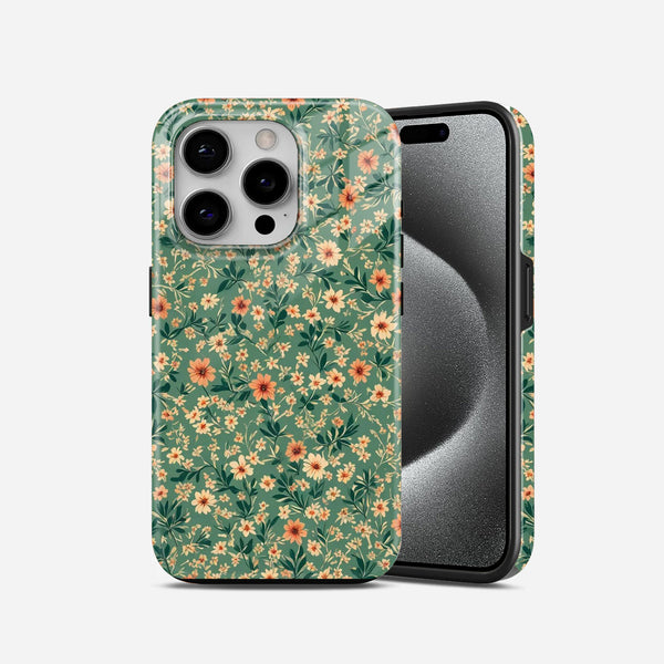 Floral Pattern in Green 2 in 1 Mobile Case