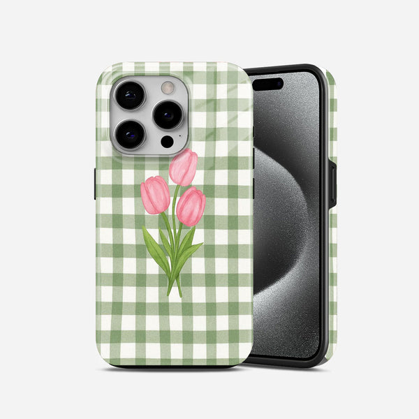 Green Checked 2 in 1 Mobile Case