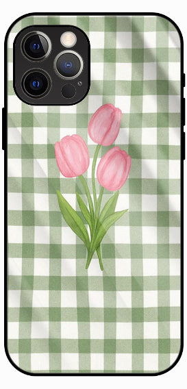 Green Grid Aesthetic Premium Glass Phone Case