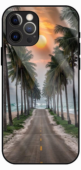 Green Palm Road Aesthetic Luxury Glass Back Phone Case