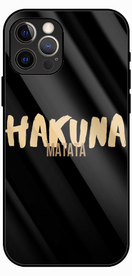 Hakuna Matata Minimal Quote Luxury Glass Back Phone Case