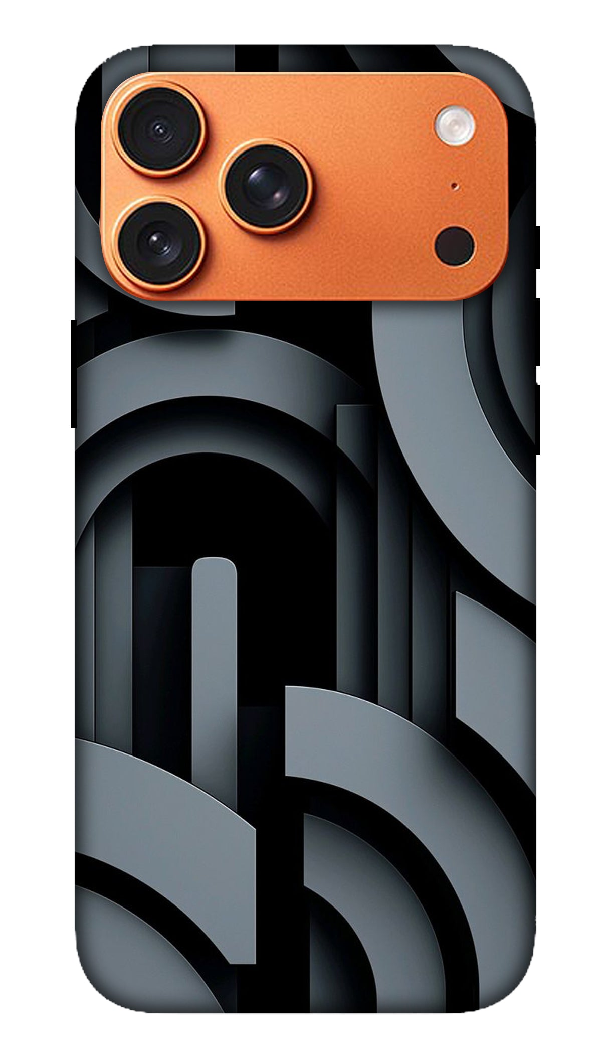 Minimal Black Geometry Chrome Phone Case