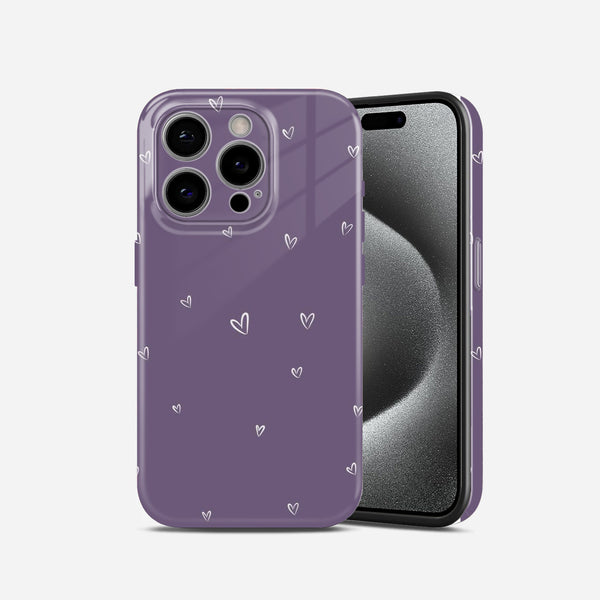 Minimal Purple Heart Hard Glossy Case - Stylish & Protective Cover