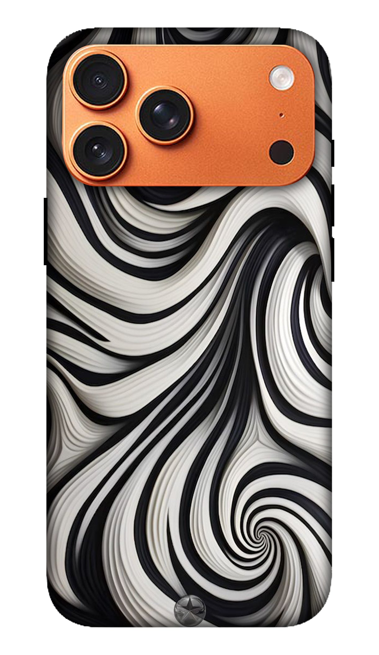 Monochrome Fluid Chrome Texture Phone Case