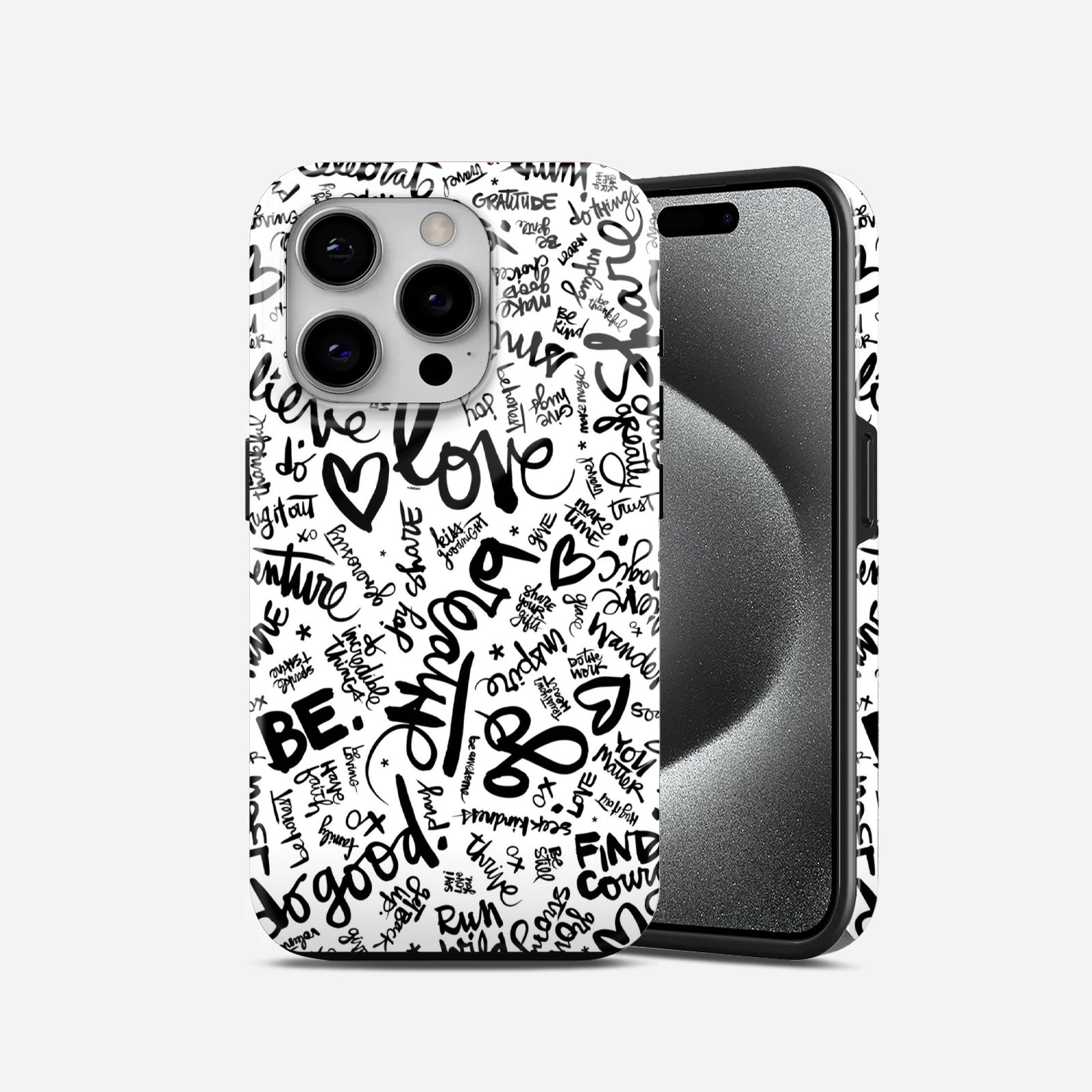 Motivational While and Black 2 in 1 Mobile Case