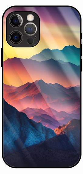 Mountain Sunset Gradient Luxury Glass Back Phone Case