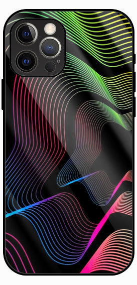 Neon Gradient Wave Abstract Luxury Glass Back Phone Case