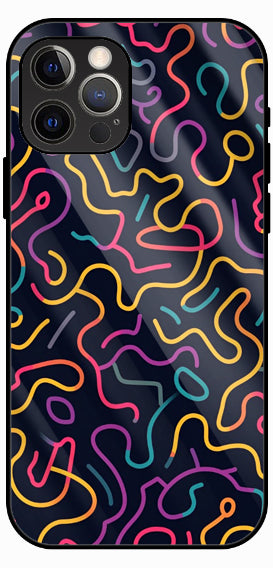 Neon Line Retro Abstract Pattern Luxury Glass Back Phone Case
