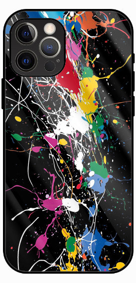Neon Paint Burst Luxury Glass Back Phone Case
