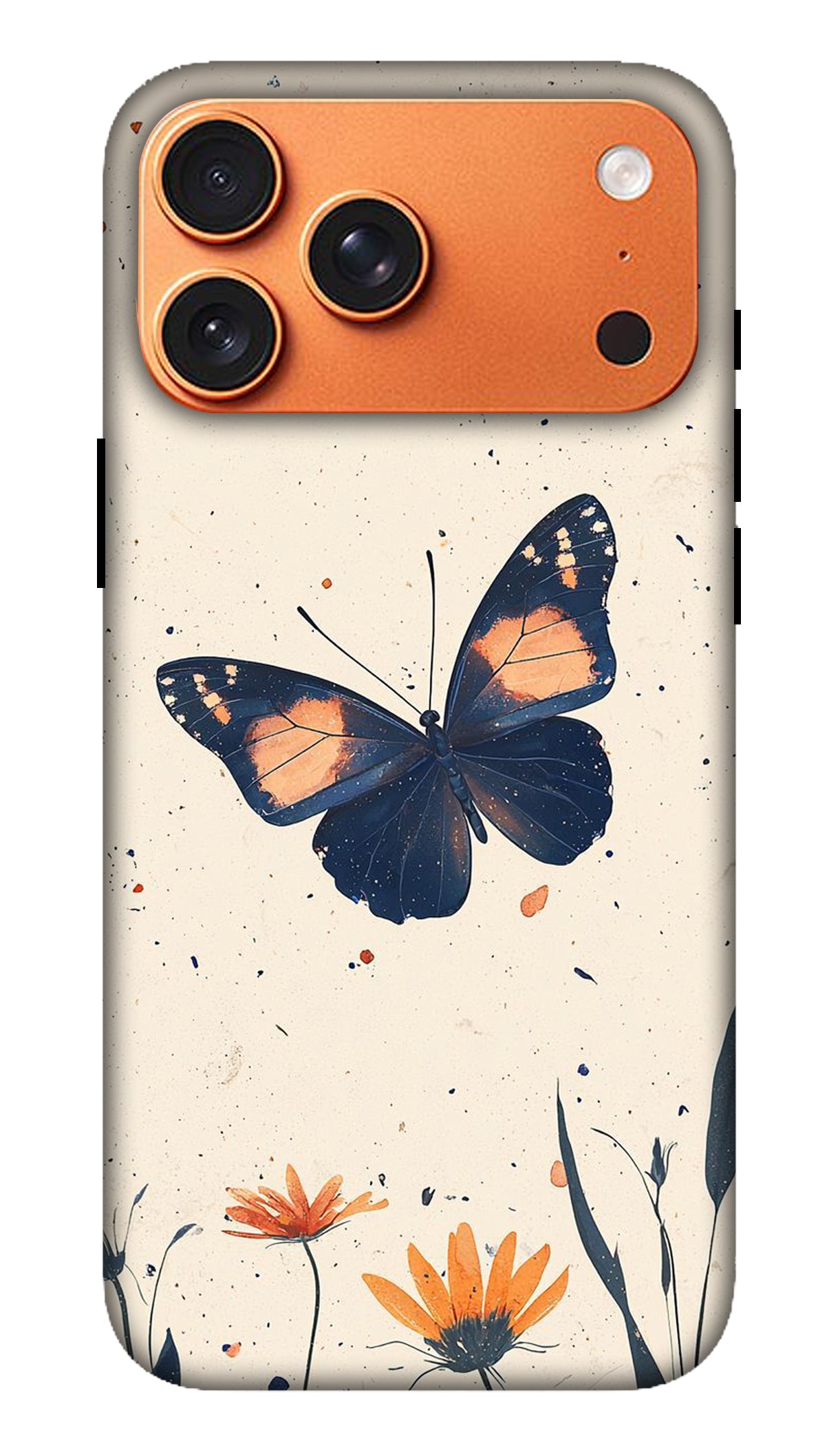 Neutral Butterfly Floral Phone Case