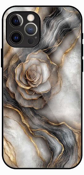 Neutral Marble Gold Accent Luxury Glass Back Phone Case