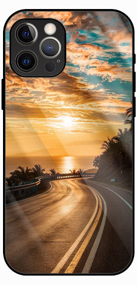 Ocean Drive Sunset View Luxury Glass Back Phone Case