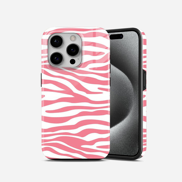 Pink and White Zebra 2 in 1 Mobile Case