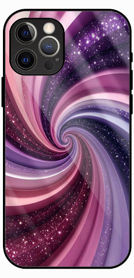 Purple Galaxy Chrome Swirl Luxury Glass Back Phone Case