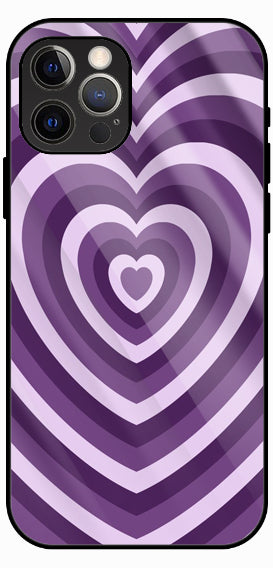 Purple Heart Wave Premium Glass Phone Case