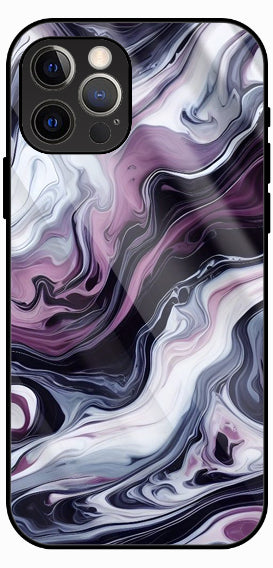 Purple Marble Liquid Art Luxury Glass Back Phone Case