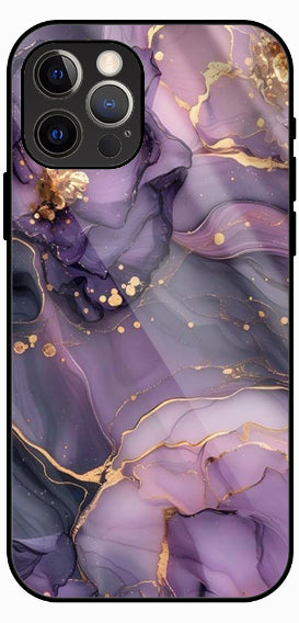 Purple Marble Soft Texture Luxury Glass Back Phone Case