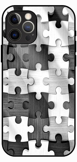Puzzle Pattern Abstract Luxury Glass Back Phone Case