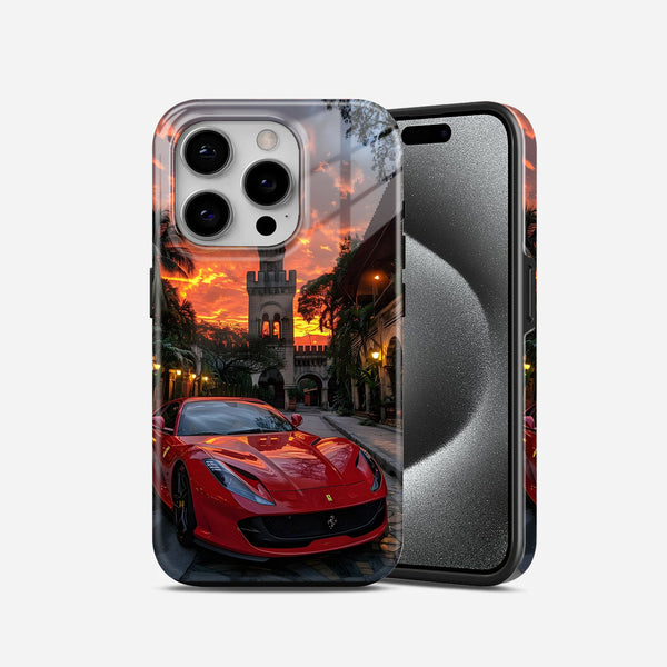 Red Car in Sunset 2 in 1 Mobile Case