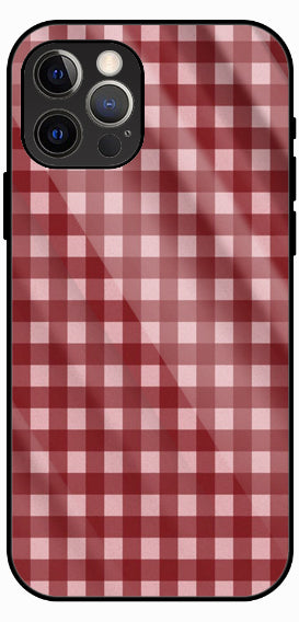 Red Check Vintage Premium Glass Phone Case