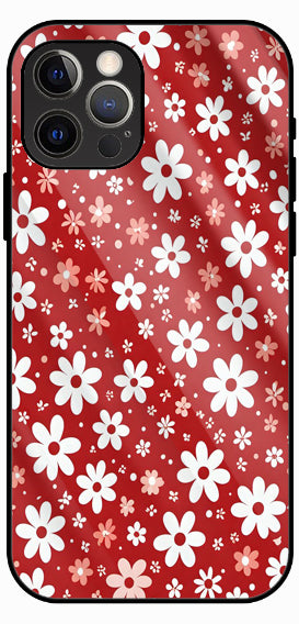 Red Floral Bloom Premium Glass Phone Case