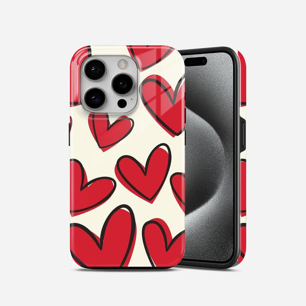 Red Heart 2 in 1 Mobile Case