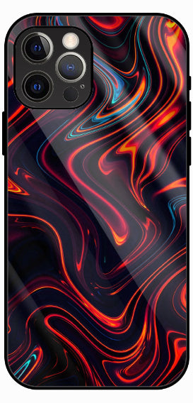 Red Lava Flow Luxury Glass Back Phone Case