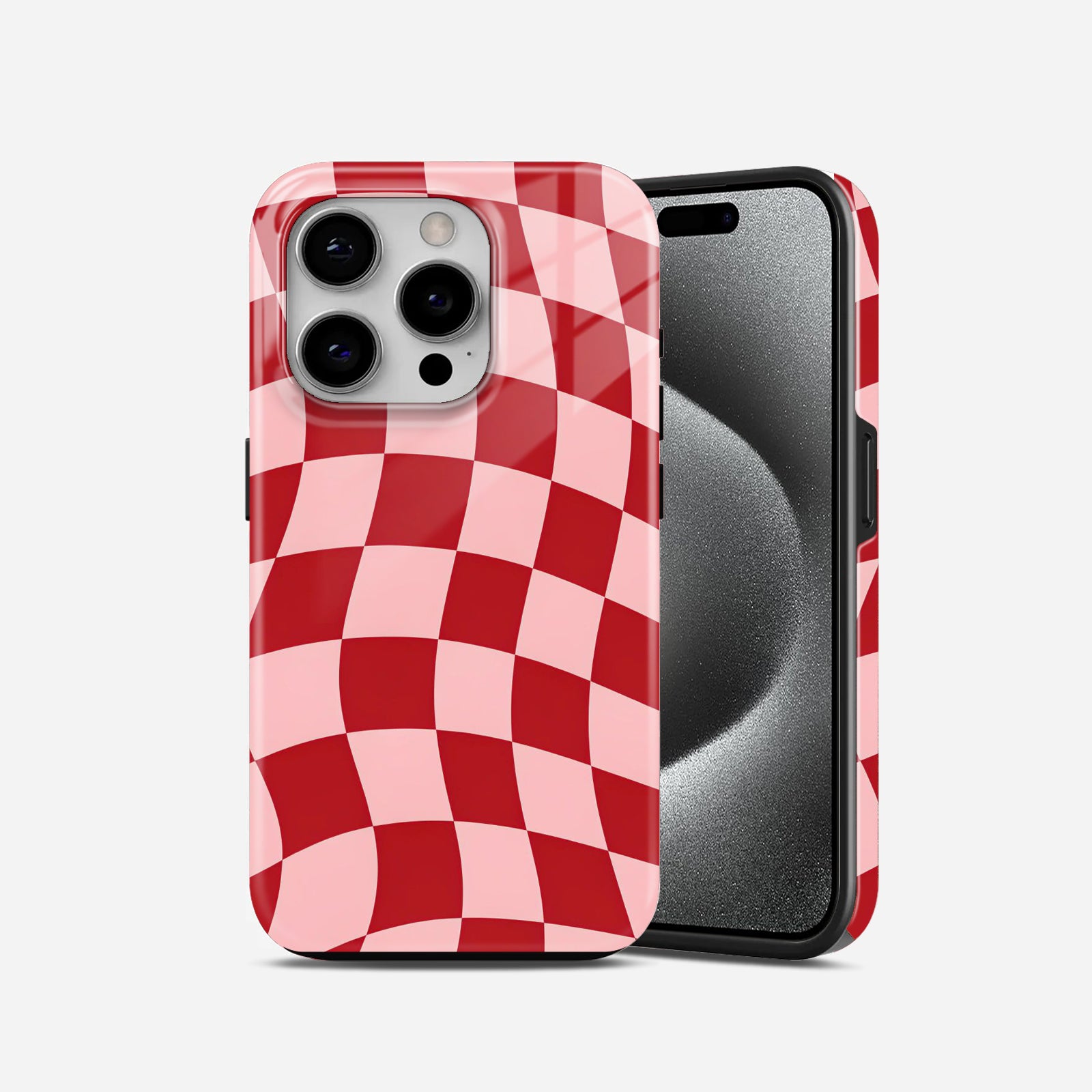 Red and Pink Checkered 2 in 1 Mobile Case