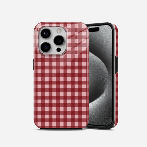 Red and White Checks 2 in 1 Mobile Case