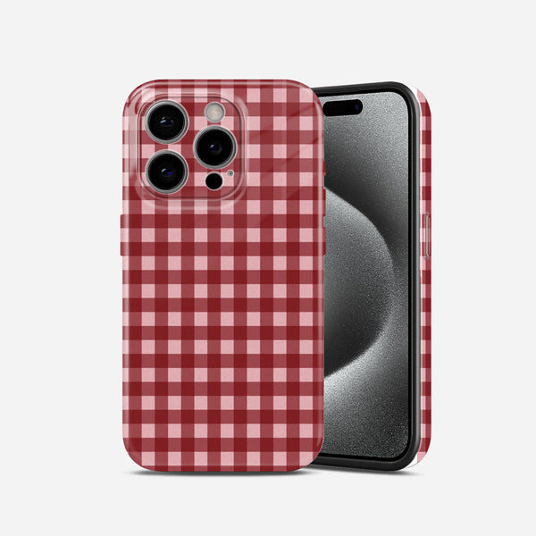 Red and White Checks Hard Glossy Case - Stylish & Protective Cover