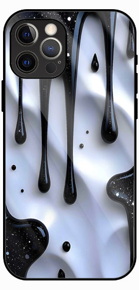 Silver Flow Chrome Texture Luxury Glass Back Phone Case