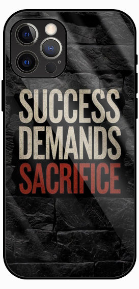 Success Demands Sacrifice Quote Luxury Glass Back Phone Case