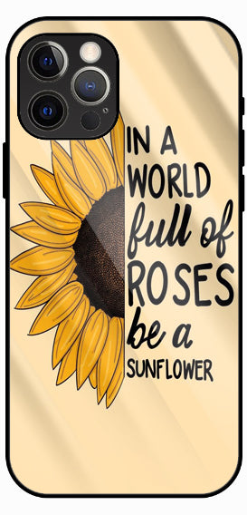 Sunflower Quote Aesthetic Luxury Glass Back Phone Case