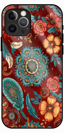 Vibrant Mandala Boho Art Luxury Glass Back Phone Case
