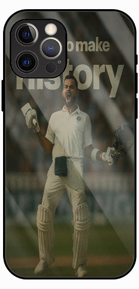 Victory Walk Cricket Player Luxury Glass Back Phone Case