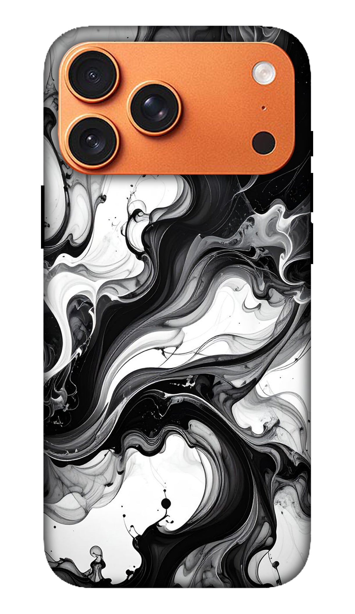 White Black Marble Fluid Phone Case