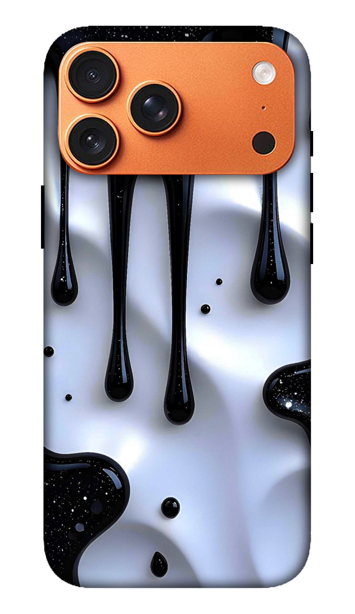 White Drip Chrome Texture Phone Case