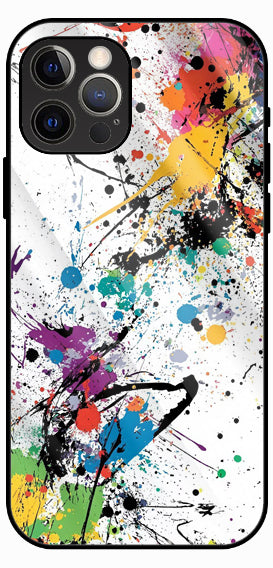 White Splash Art Luxury Glass Back Phone Case