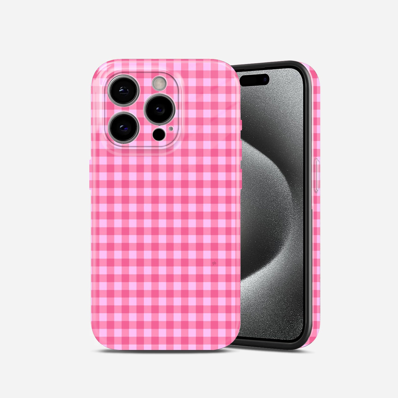 Pink Gingham Plaid, Cute Checkered Pattern Cover, Hard Glossy Case - Stylish & Protective Cover