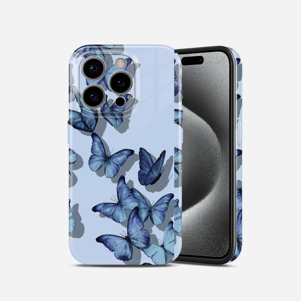 Blue Butterfly Print, Hard Glossy Case - Stylish & Protective Cover