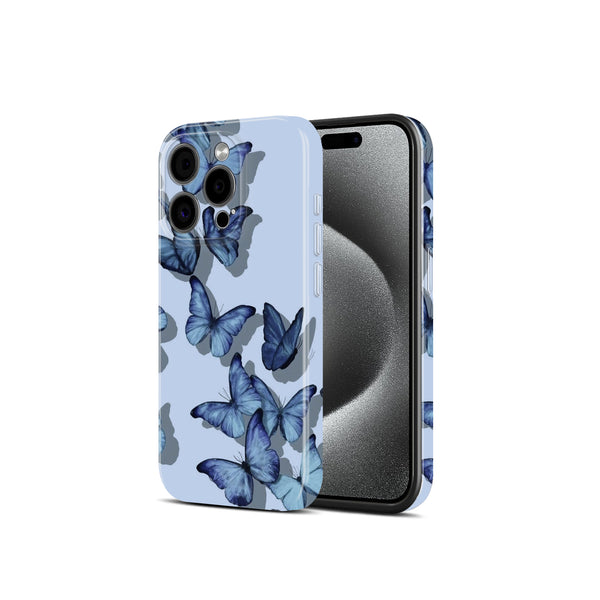 Blue Butterfly Print, Hard Glossy Case - Stylish & Protective Cover