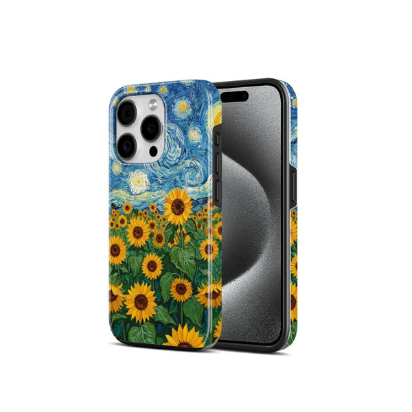 Starry Night Sunflower Art, 2 in 1 Mobile Case, Dual Layer Protective Cover