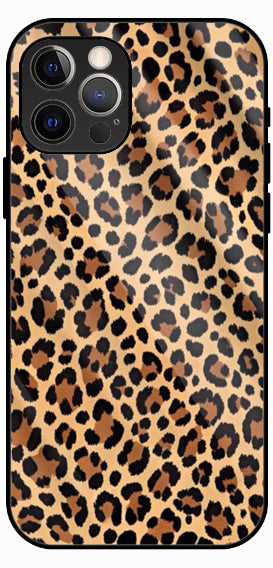 Leopard Print, Luxury Glass Back Phone Case